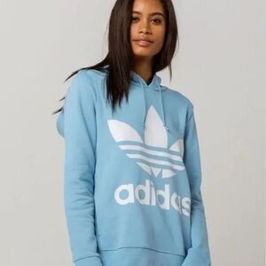 adidas Blue Hoodie with White Logo
